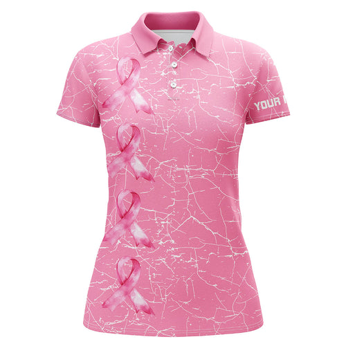 Breast Cancer Awareness golf shirts custom Women golf polo shirt, pink ribbon golf shirts NQS7711