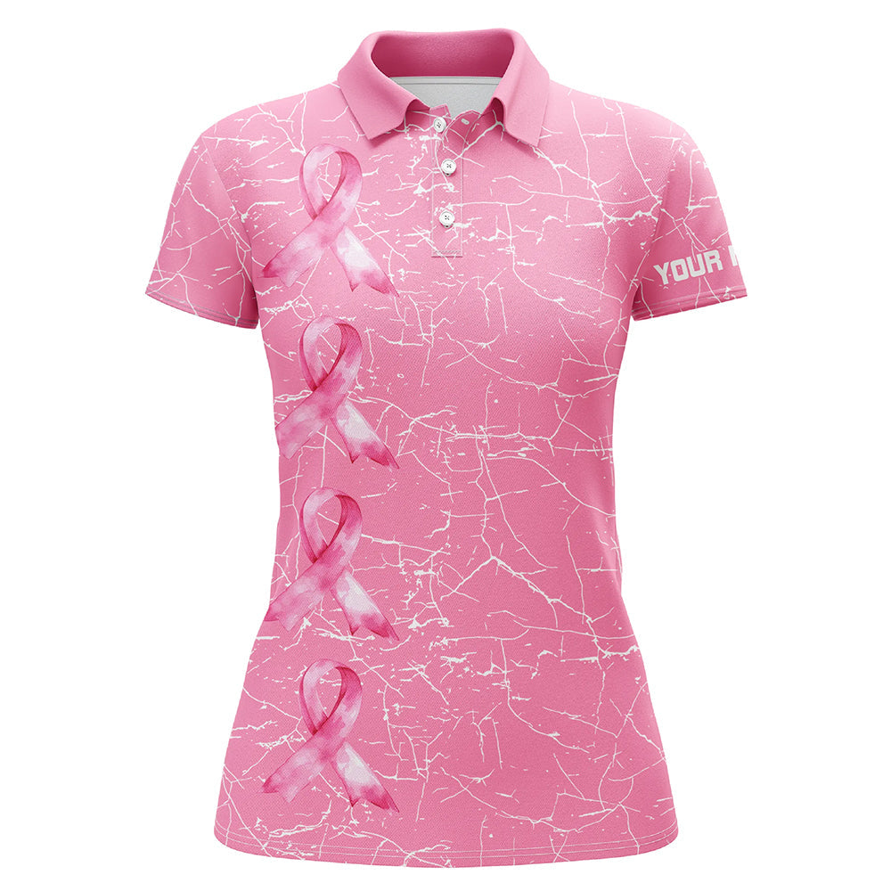 Breast Cancer Awareness golf shirts custom Women golf polo shirt, pink ribbon golf shirts NQS7711