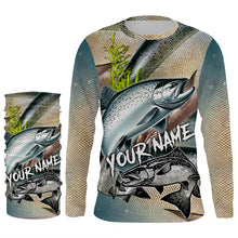 Load image into Gallery viewer, Personalized Chinook salmon Fishing jerseys, salmon scales long sleeve fishing shirts uv protection NQS3685