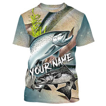 Load image into Gallery viewer, Personalized Chinook salmon Fishing jerseys, salmon scales long sleeve fishing shirts uv protection NQS3685