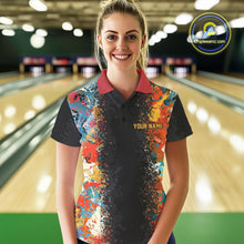 Load image into Gallery viewer, Colorful bowling jerseys Bowling Shirts for Women Custom Retro Bowling Team shirts for bowlers NQS10566