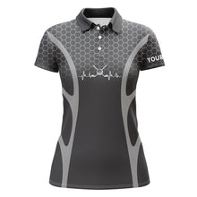 Load image into Gallery viewer, Black Camo Golf heartbeat Womens Golf Polo Shirts Custom Ladies Golf Tops, unique golf gifts NQS9116
