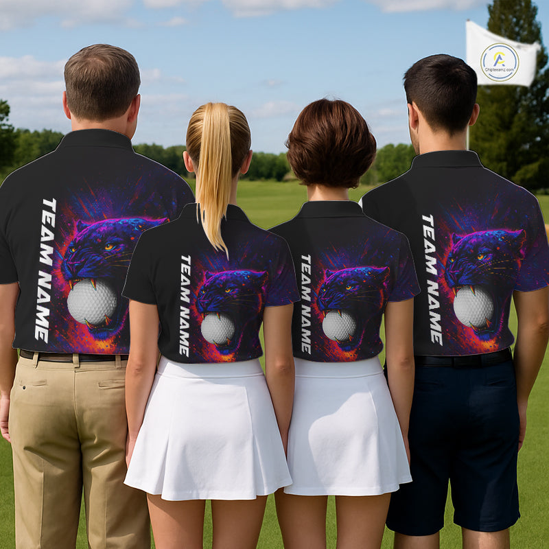 Colorful Panther Golf Polo Shirts For Women Custom ladies Golf attire, Personalized team golf gifts NQS11187