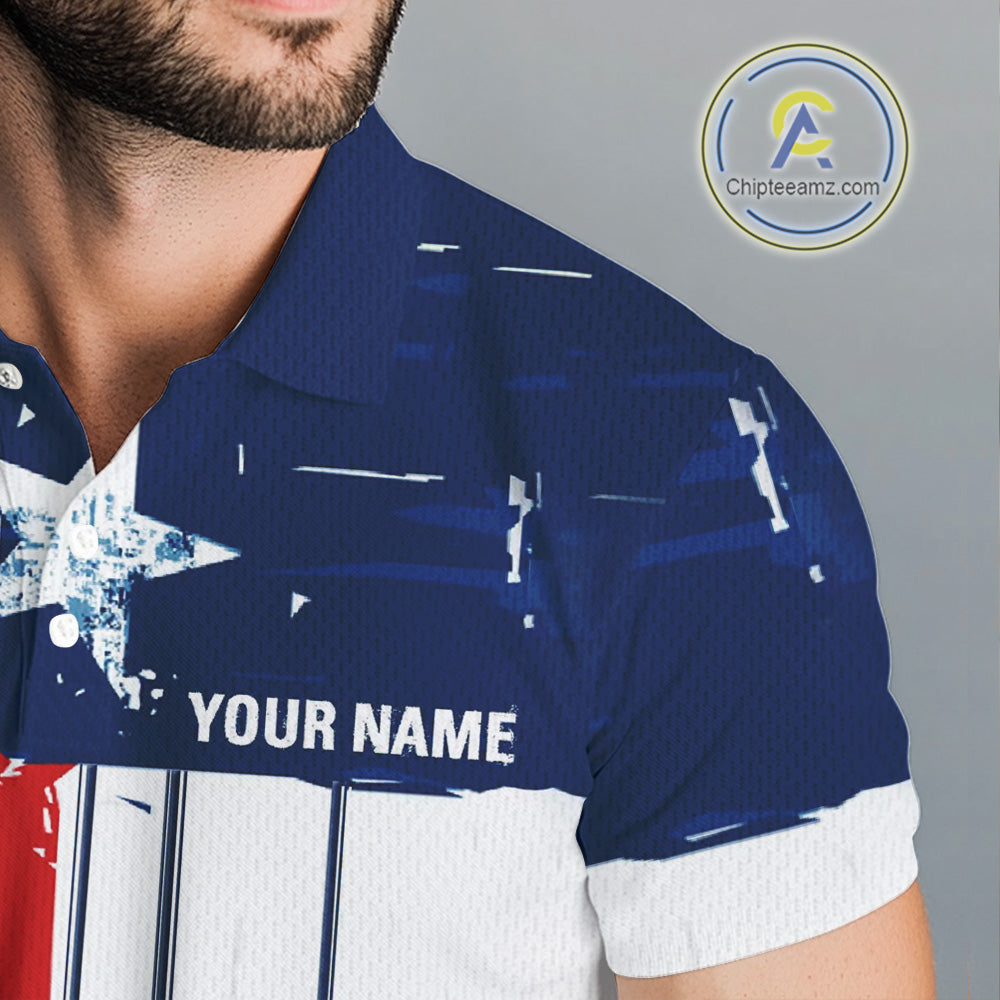 Texas Flag Golf Clubs Mens Golf polo shirt Custom patriotic Mens golf top, personalized golf gifts NQS10381