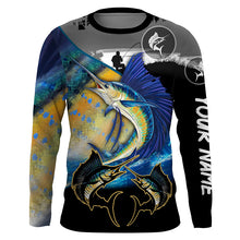 Load image into Gallery viewer, Sailfish fishing scales customize performance long sleeves Fishing shirts, Sailfish fishing jerseys NQS5656
