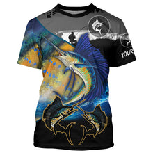 Load image into Gallery viewer, Sailfish fishing scales customize performance long sleeves Fishing shirts, Sailfish fishing jerseys NQS5656