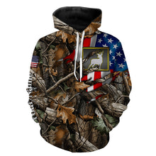 Load image into Gallery viewer, Deer hunting camo American flag patriotic custom name deer hunting all over printed shirts NQSD52