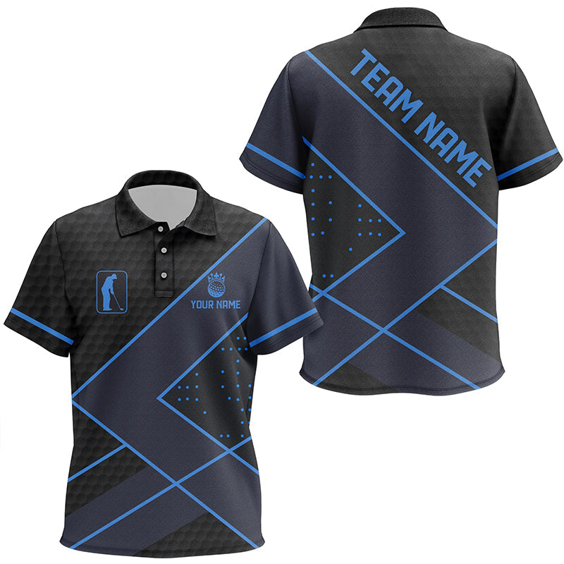 Black and Blue Kid golf polo shirts custom golf apparel for children, personalized golf gifts for kid NQS8000