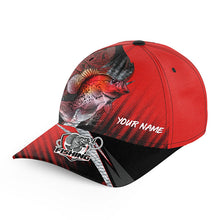 Load image into Gallery viewer, Crappie Fishing Baseball Angler Hat Cap, Personalized Crappie Fishing Gifts | Red NQS9336