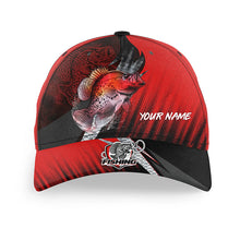 Load image into Gallery viewer, Crappie Fishing Baseball Angler Hat Cap, Personalized Crappie Fishing Gifts | Red NQS9336