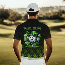 Load image into Gallery viewer, Green clover pattern Lucky golf shirt Men polo shirts custom St patrick Day golf tops for mens NQS9338