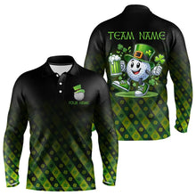 Load image into Gallery viewer, Green clover pattern Lucky golf shirt Men polo shirts custom St patrick Day golf tops for mens NQS9338