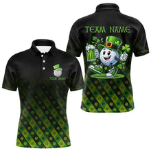 Load image into Gallery viewer, Green clover pattern Lucky golf shirt Men polo shirts custom St patrick Day golf tops for mens NQS9338