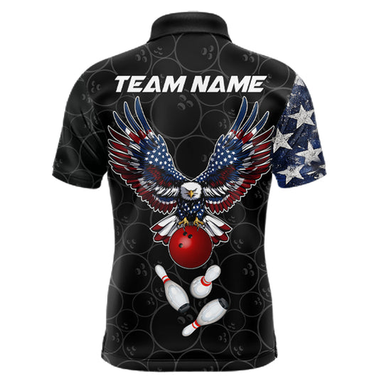American Flag Eagle Bowling shirts for men Custom patriotic team bowling jerseys, gift for bowlers NQS11406