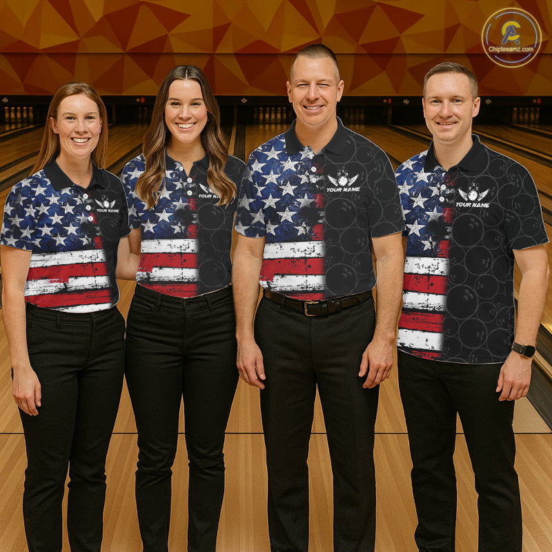 American Flag Eagle Bowling shirts for Women Custom patriotic team bowling jerseys, gift for bowlers NQS11406