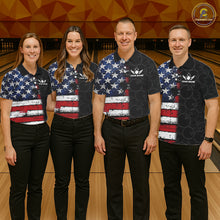 Load image into Gallery viewer, American Flag Eagle Bowling shirts for Women Custom patriotic team bowling jerseys, gift for bowlers NQS11406