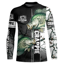 Load image into Gallery viewer, Ice fishing for crappie winter camo crappie ice fishing clothing Custom name performance fishing shirt NQS2596