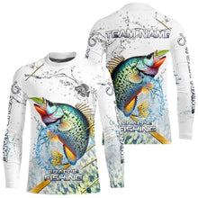 Load image into Gallery viewer, Crappie Green scales water Custom White Long Sleeve Fishing Shirts, Personalized Crappie Fishing Gifts NQS9646