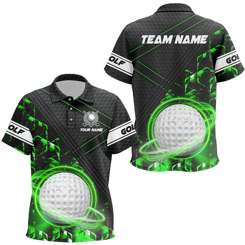 Black and Green Light Golf ball Kid golf polo shirts custom golf apparel for Kid NQS8014