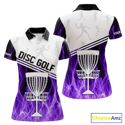 Purple Flame Disc Golf Hoodies, Polos, T-shirts custom disc golf jersey, personalized disc golf outfits NQS11231