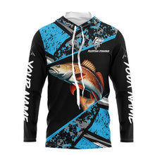 Load image into Gallery viewer, Redfish Drum fishing Blue camo Long Sleeve Performance Fishing Shirt custom Redfish fishing jerseys NQS9348