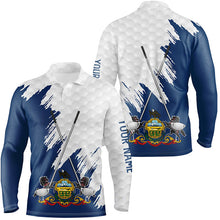 Load image into Gallery viewer, Pennsylvania flag golf clubs patriotic custom name white Mens golf polo shirts, team mens golf tops NQS7604