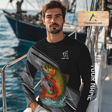 Load image into Gallery viewer, Personalized Black camo Brook Trout Fishing Jersey, Brook Trout Long Sleeve Fishing Tournament Shirts NQS11033