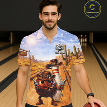 Load image into Gallery viewer, Funny desert Bowling Cowboy gun Bowling Hawaiian jerseys Custom button up bowling team shirts NQS11434