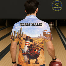 Load image into Gallery viewer, Funny desert Bowling Cowboy gun Bowling Hawaiian jerseys Custom button up bowling team shirts NQS11434