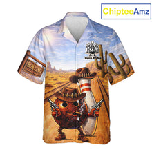 Load image into Gallery viewer, Funny desert Bowling Cowboy gun Bowling Hawaiian jerseys Custom button up bowling team shirts NQS11434
