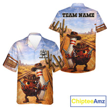 Load image into Gallery viewer, Funny desert Bowling Cowboy gun Bowling Hawaiian jerseys Custom button up bowling team shirts NQS11434