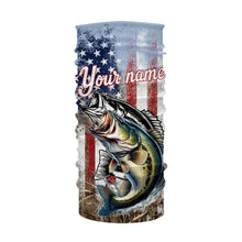Load image into Gallery viewer, Largemouth Bass Fishing American Flag UV Protection Fishing Shirt Custom Patriotic Bass Fishing Jersey NQS9160