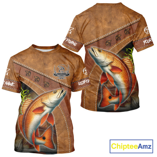 Redfish fishing UV protection custom name fishing shirts, performance shirts for men, women, kid NQS11458