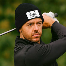 Load image into Gallery viewer, Personalized Golf Knit Beanie Hat Custom Winter Rectangle Patch Golf Beanie Hat, unique golf gifts NQS10888