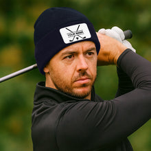 Load image into Gallery viewer, Personalized Golf Knit Beanie Hat Custom Winter Rectangle Patch Golf Beanie Hat, unique golf gifts NQS10888