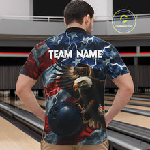 Load image into Gallery viewer, American Flag Eagle Lightning Thunder Bowling Shirts For Men Custom Patriotic Bowling Team Jerseys NQS11059