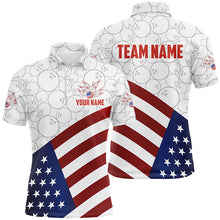 Load image into Gallery viewer, Personalized American Flag Bowling Team Shirts For Men Patriotic Bowling Gifts NQS8947