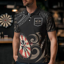 Load image into Gallery viewer, Personalized Black tribal pattern Darts Shirts For Men Custom Retro Team Darts Jerseys NQS9551