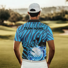 Load image into Gallery viewer, Personalized Funny Claw Blue Camo Golf Polo Shirts For Men Custom mens golf tops outfit NQS9705