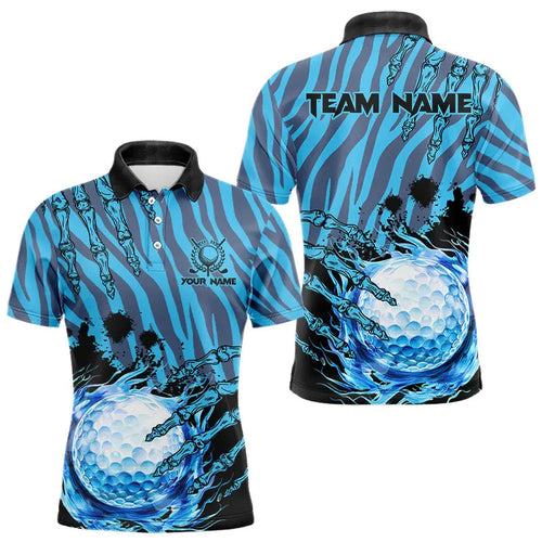 Personalized Funny Claw Blue Camo Golf Polo Shirts For Men Custom mens golf tops outfit NQS9705
