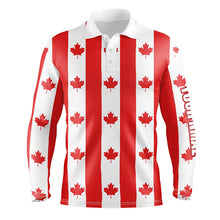 Load image into Gallery viewer, Canadian flag patriotic Mens golf polo shirts custom Canada golf shirts for men, golf outfit men NQS5748