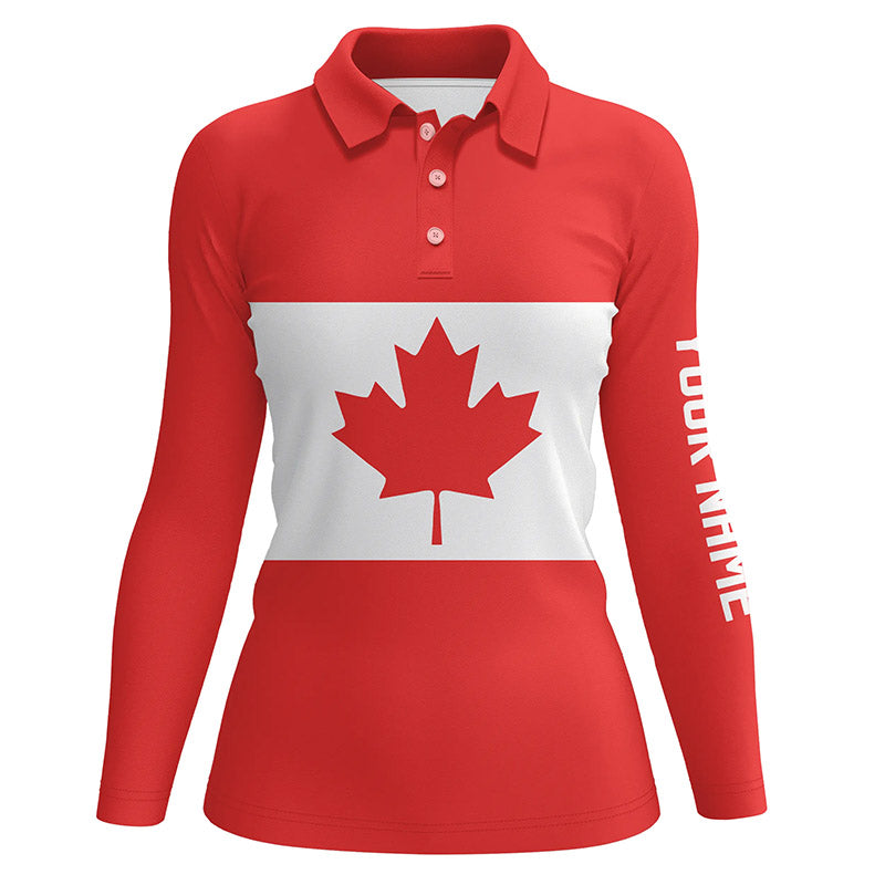 Womens golf polo shirts Canadian flag patriotic personalized Canada ladies golf top NQS5749