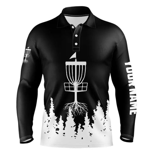 Black and White Disc Golf Basket Mens Disc golf polo shirts custom name disc golf jerseys NQS9195