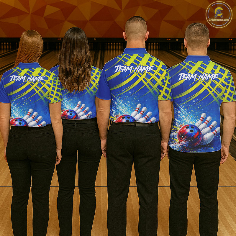 Personalized Blue And Green Bowling shirts for men bowling team league jerseys, bowling gifts for men NQS11494