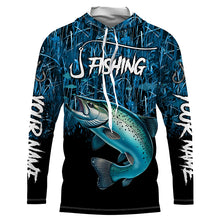 Load image into Gallery viewer, Chinook salmon Fishing jersey blue camo Custom UV protection long sleeves fishing shirts NQS5773