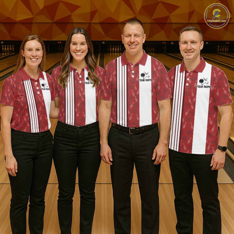 Customized Retro Bowling Team Shirts For Women That's some bowshit Funny Bowling Pattern Jerseys| Red NQS11509
