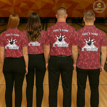 Load image into Gallery viewer, Customized Retro Bowling Team Shirts For Women That's some bowshit Funny Bowling Pattern Jerseys| Red NQS11509