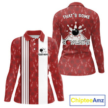 Load image into Gallery viewer, Customized Retro Bowling Team Shirts For Women That's some bowshit Funny Bowling Pattern Jerseys| Red NQS11509