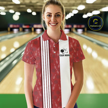 Load image into Gallery viewer, Customized Retro Bowling Team Shirts For Women That's some bowshit Funny Bowling Pattern Jerseys| Red NQS11509