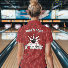 Load image into Gallery viewer, Customized Retro Bowling Team Shirts For Women That's some bowshit Funny Bowling Pattern Jerseys| Red NQS11509